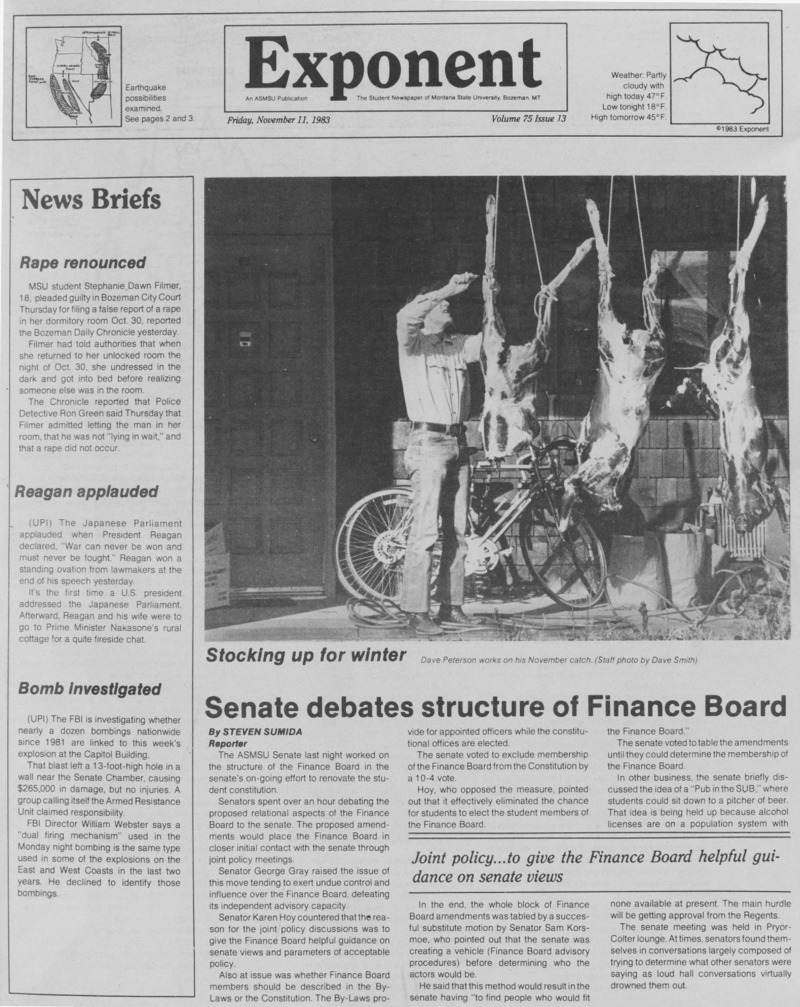 The Exponent, November 11, 1983