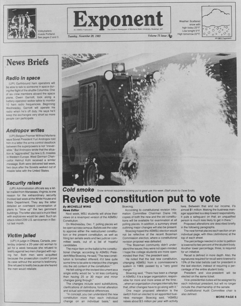 The Exponent, November 29, 1983