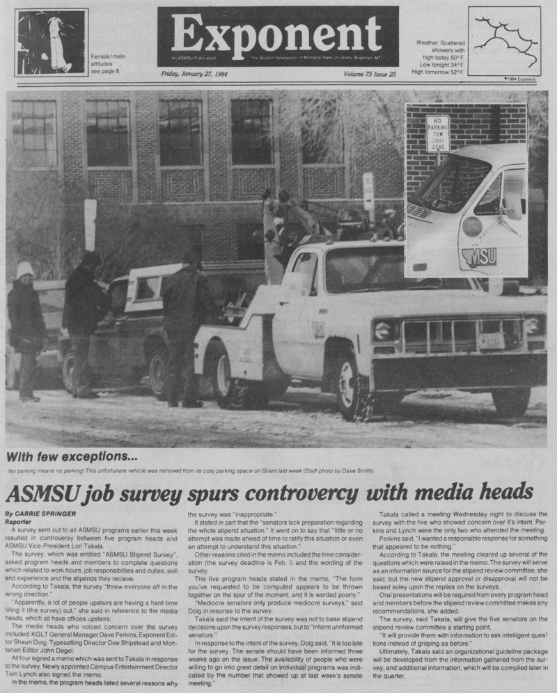The Exponent, January 27, 1984