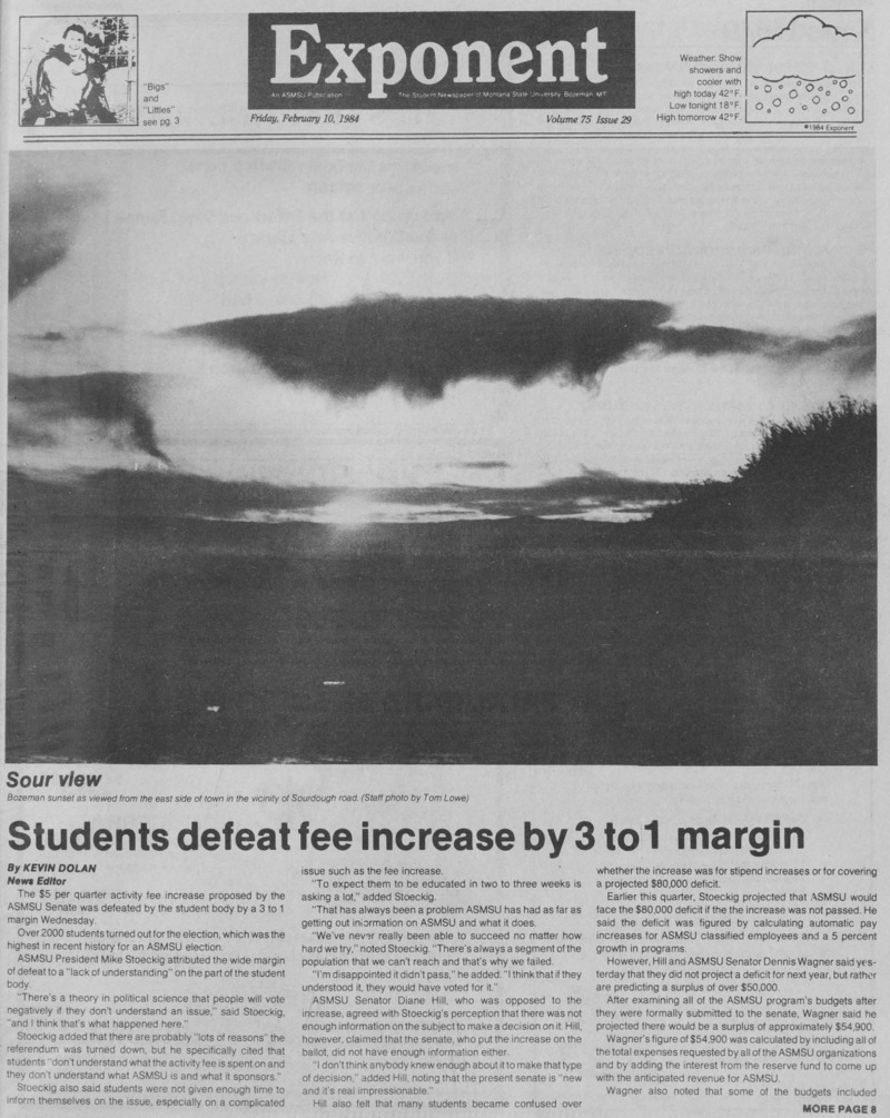 The Exponent, February 10, 1984