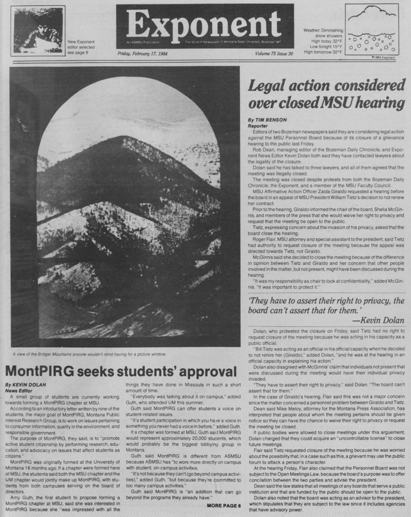 The Exponent, February 17, 1984