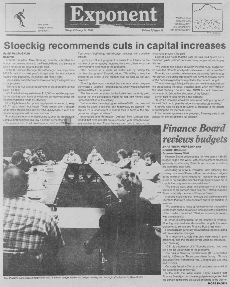 The Exponent, February 24, 1984
