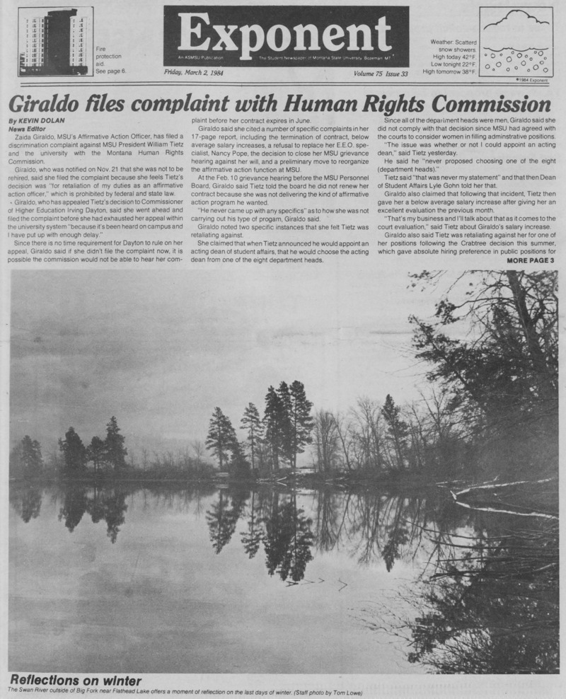 The Exponent, March 2, 1984