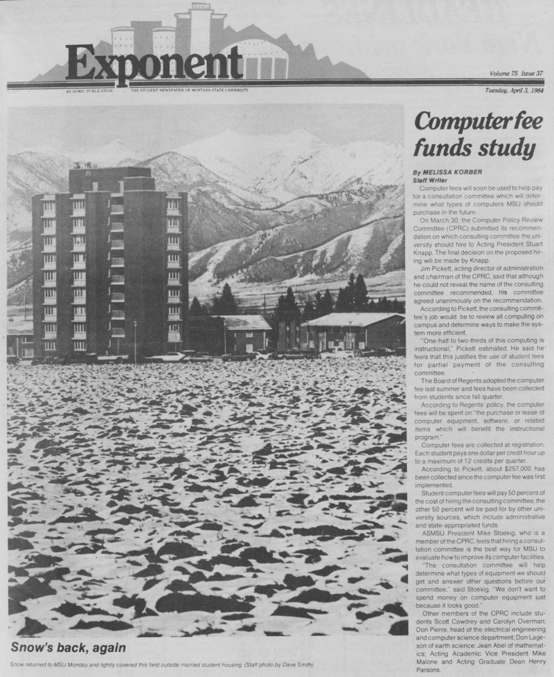 The Exponent, April 3, 1984