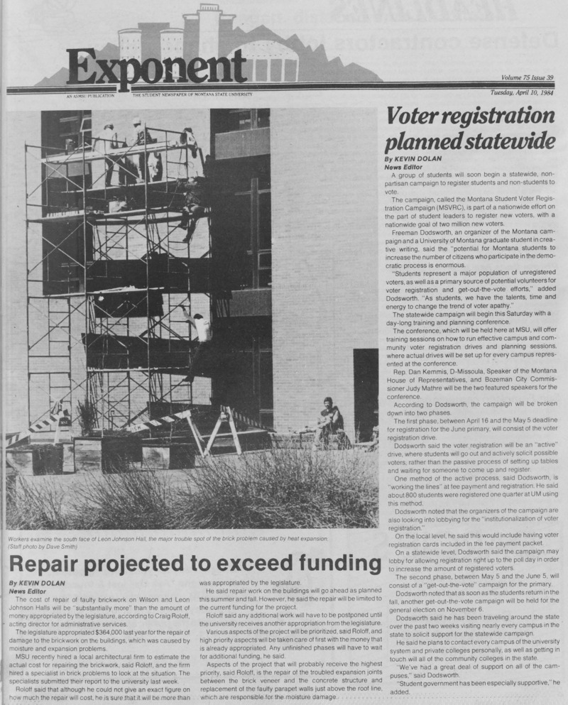 The Exponent, April 10, 1984
