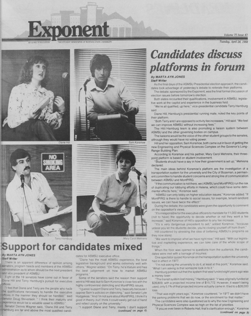 The Exponent, April 24, 1984
