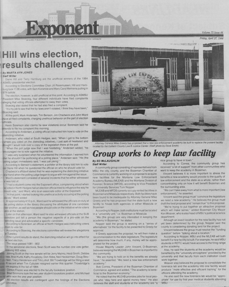 The Exponent, April 27, 1984