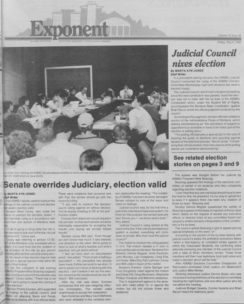 The Exponent, May 4, 1984