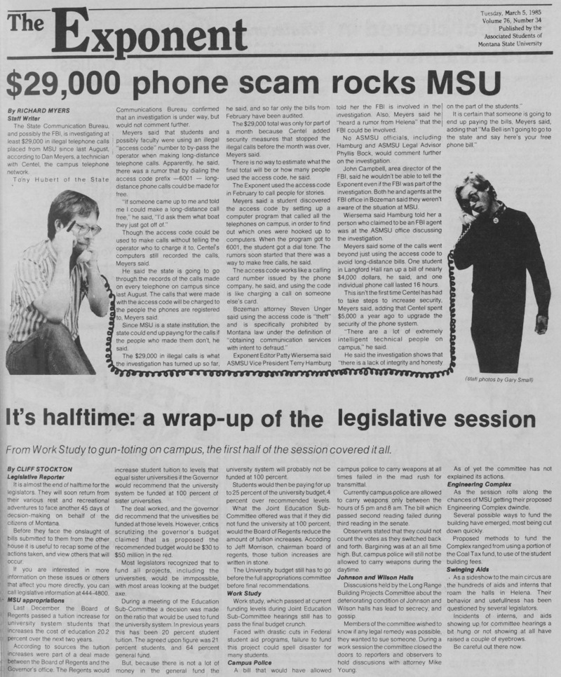 The Exponent, March 5, 1985