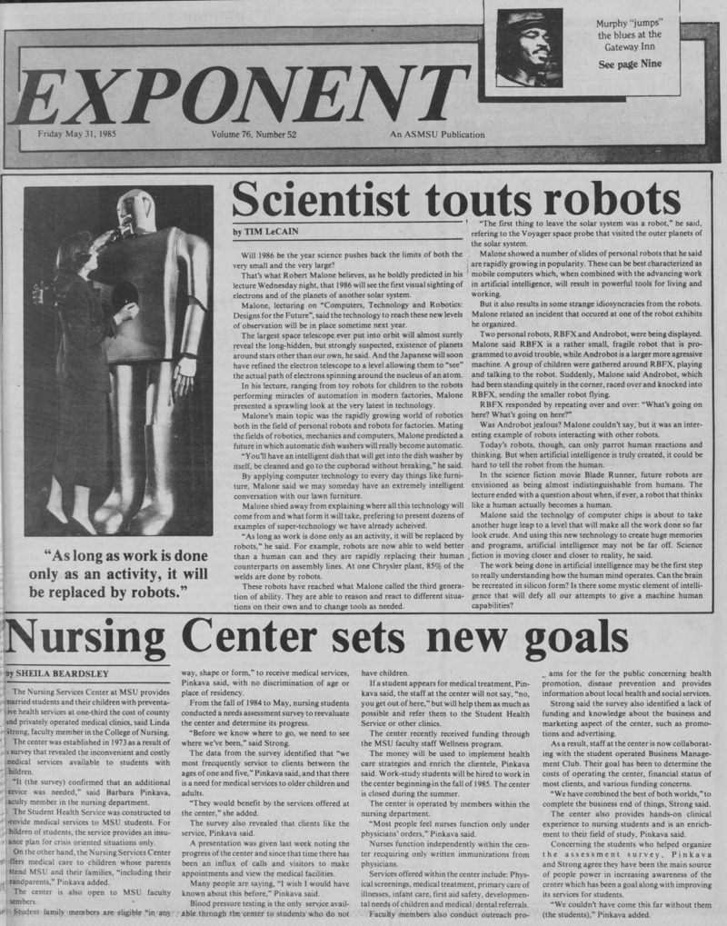 The Exponent, May 31, 1985