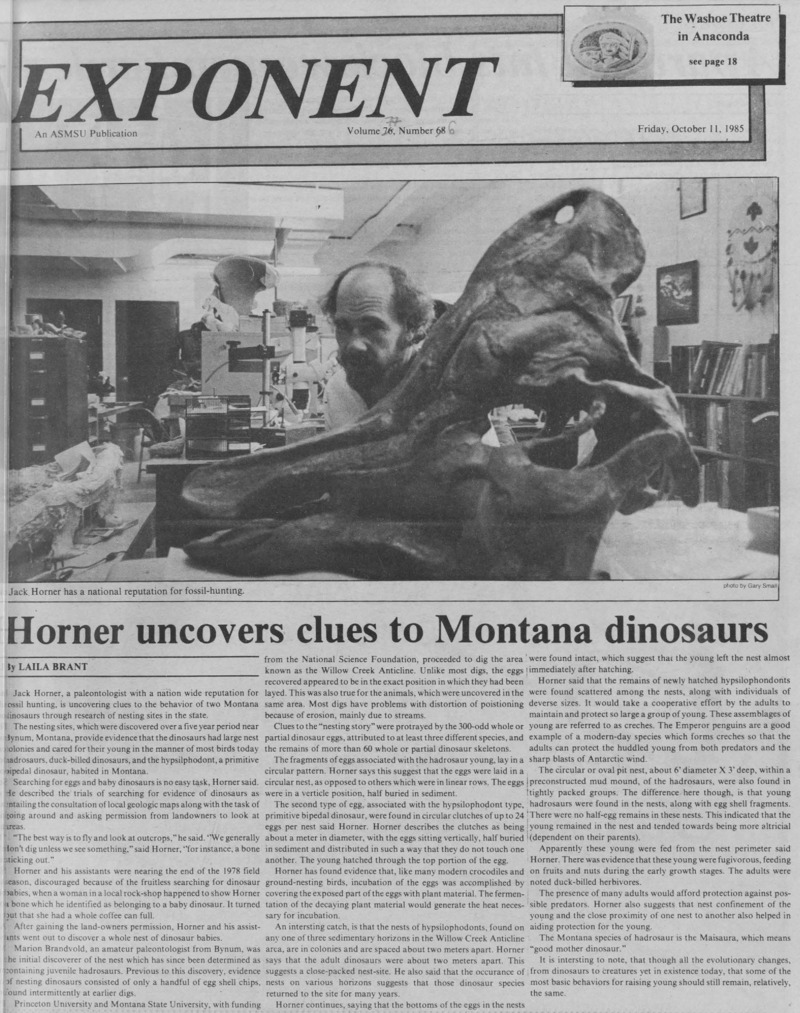 The Exponent, October 11, 1985