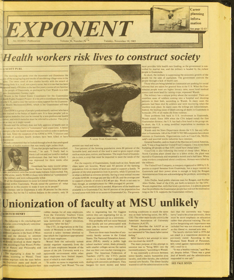 Exponent November 19, 1985