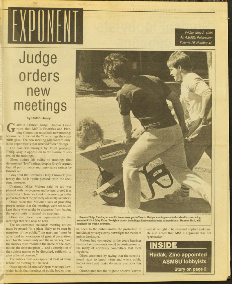 Exponent, May 2, 1986