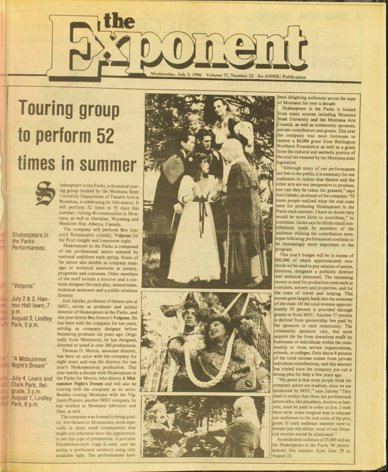 The Exponent, July 2, 1986