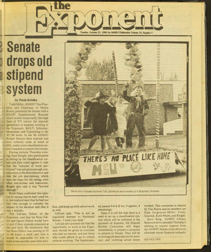 The Exponent, October 21, 1986