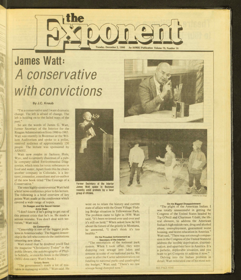The Exponent, December 2, 1986