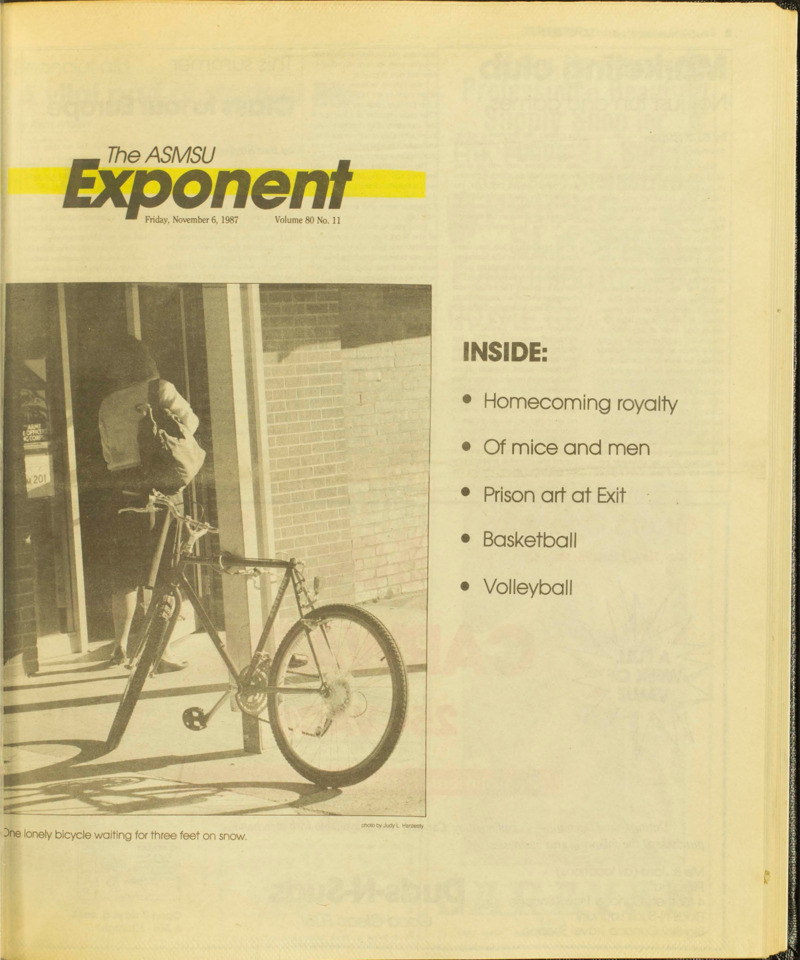 The ASMSU Exponent, November 6, 1987