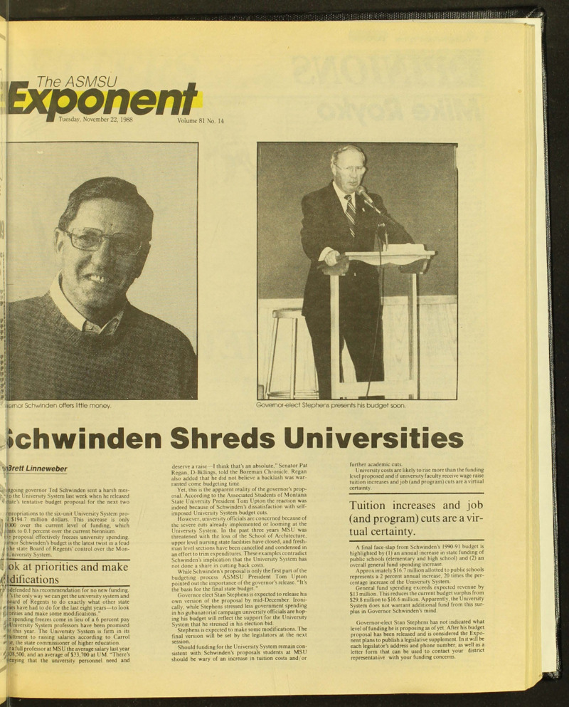 The ASMSU Exponent, November 22, 1988