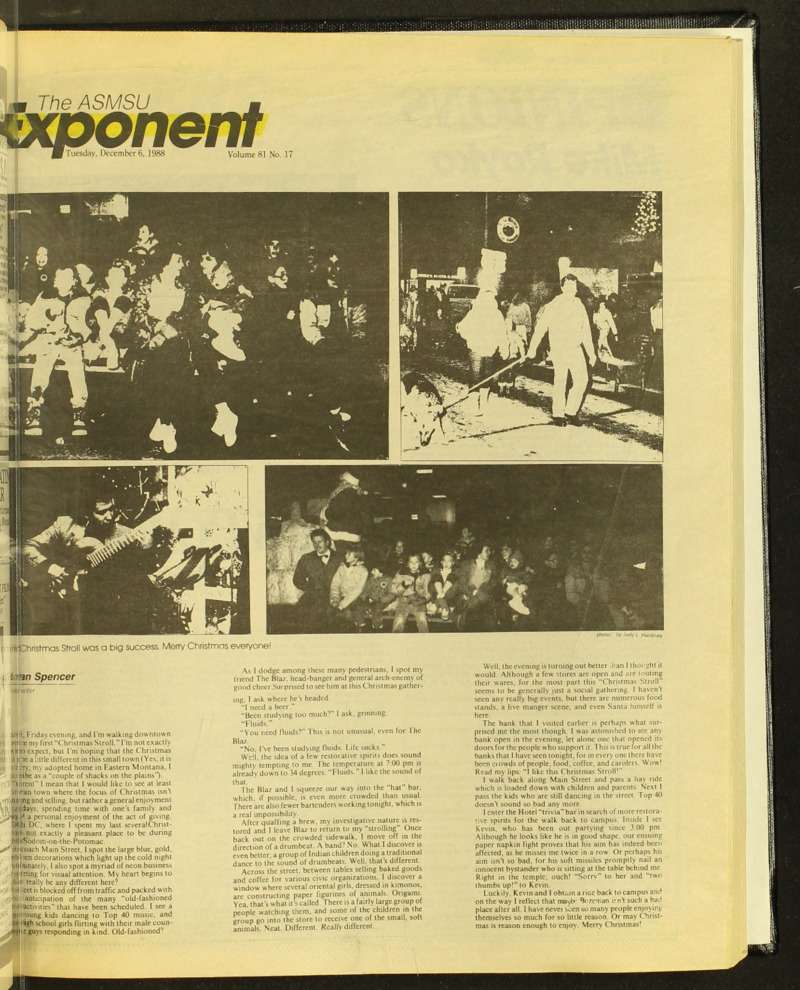 The ASMSU Exponent, December 6, 1988