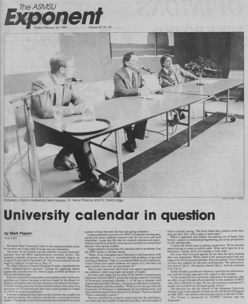 The ASMSU Exponent, February 24, 1989