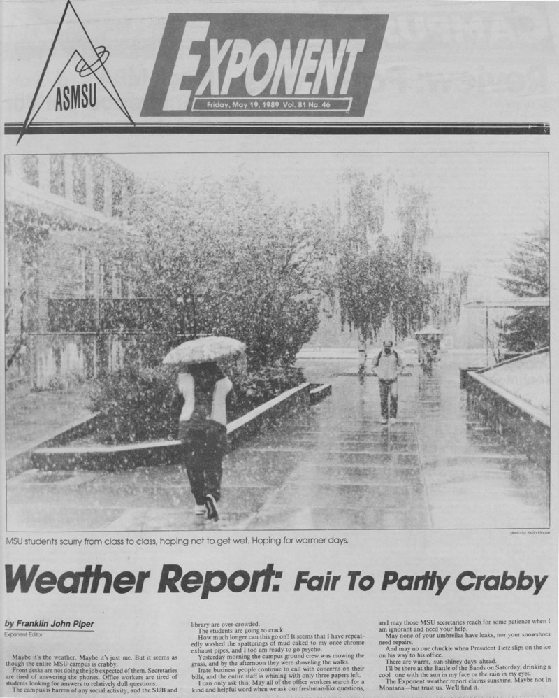 The ASMSU Exponent, May 19, 1989