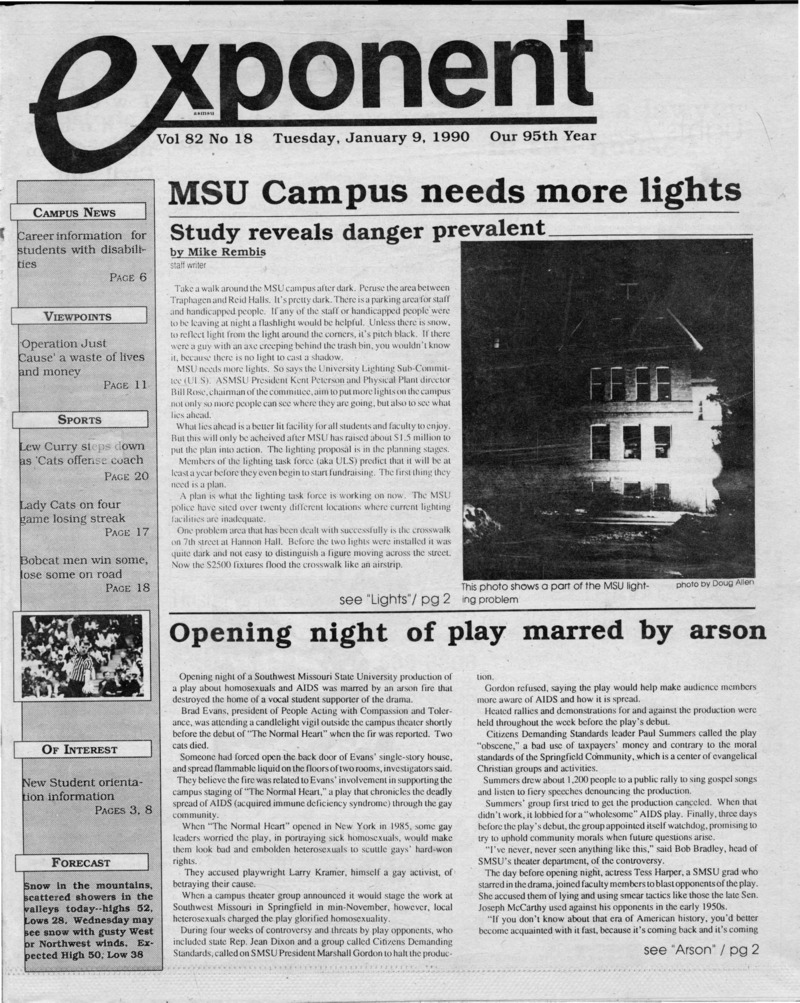Asmsu Exponent, January 9, 1990