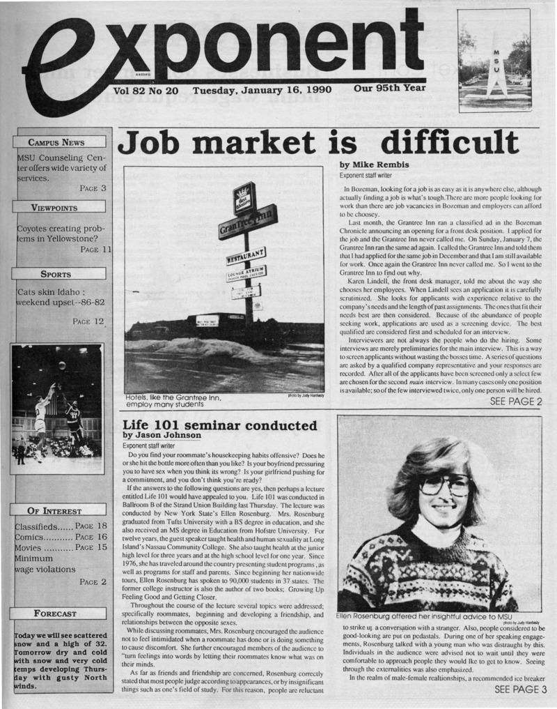 Asmsu Exponent, January 16, 1990