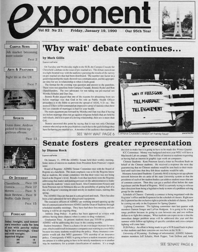 Asmsu Exponent, January 19, 1990