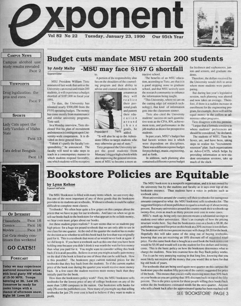 Asmsu Exponent, January 23, 1990