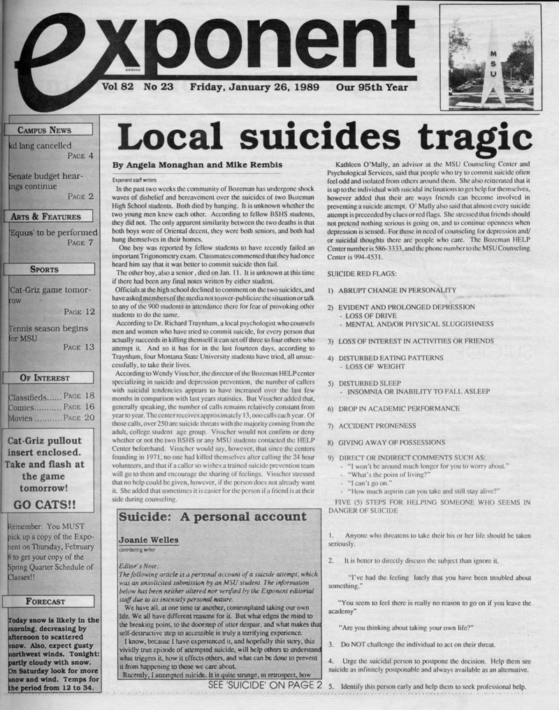 Asmsu Exponent, January 26, 1990