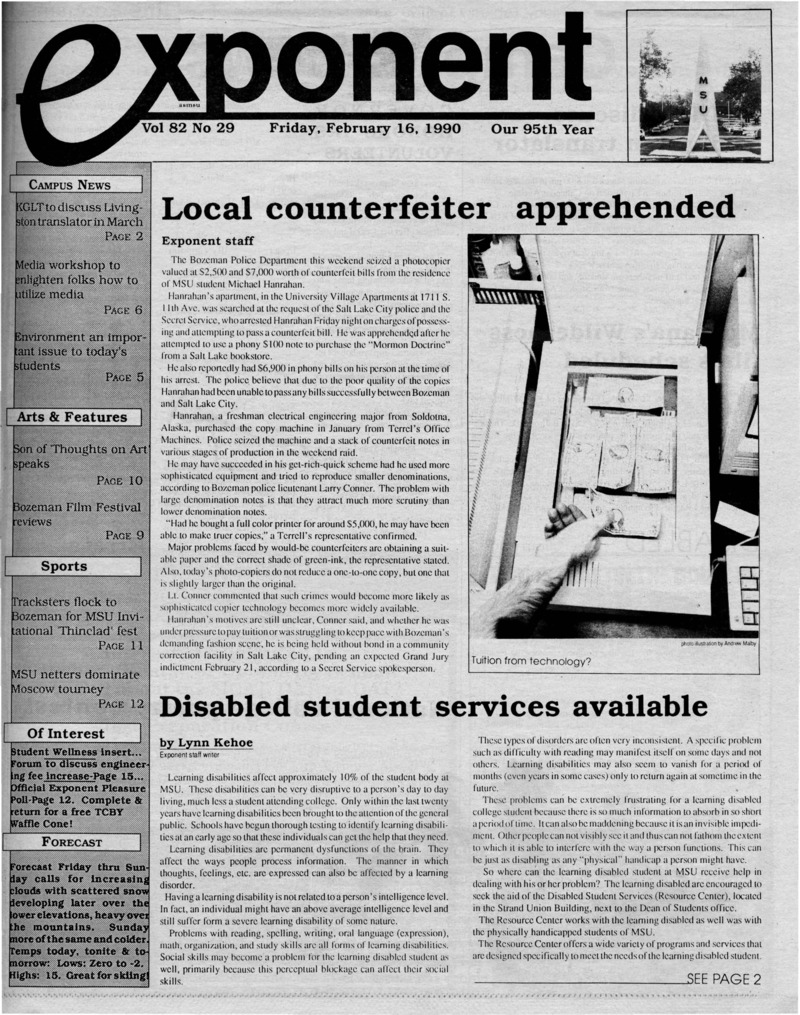 Asmsu Exponent, February 16, 1990
