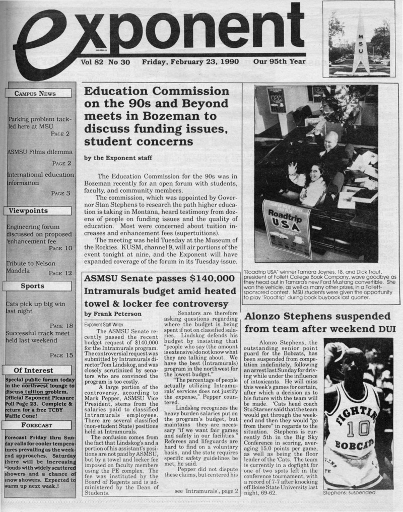 Asmsu Exponent, February 23, 1990