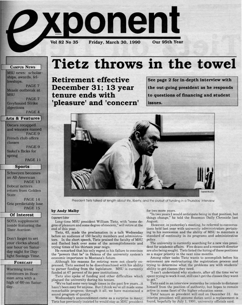 Asmsu Exponent, March 30, 1990