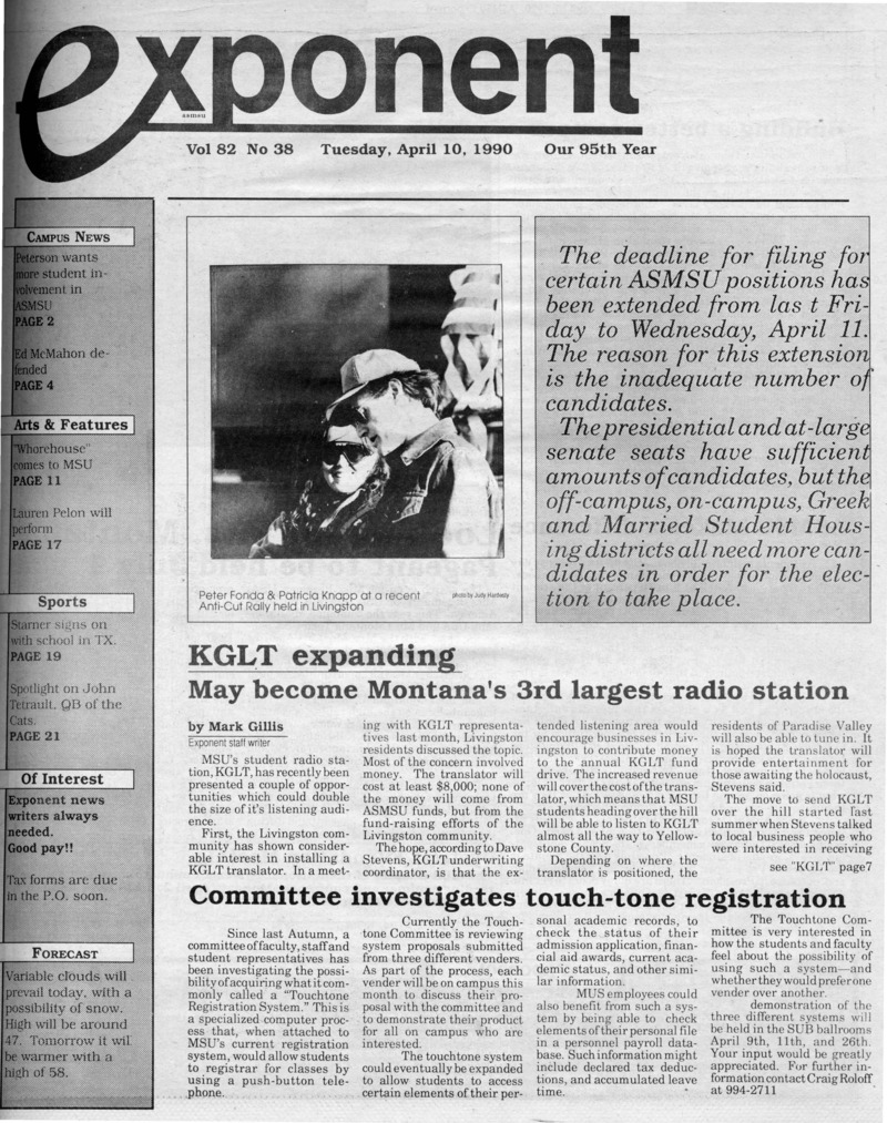 Asmsu Exponent, April 10, 1990