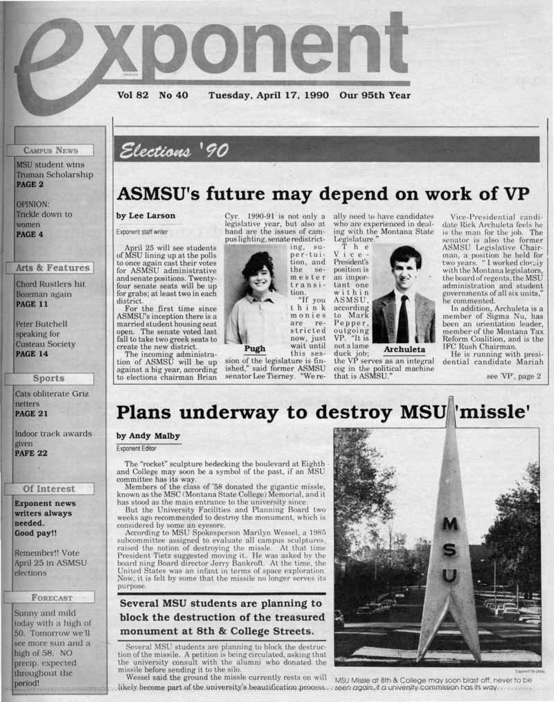 Asmsu Exponent, April 17, 1990
