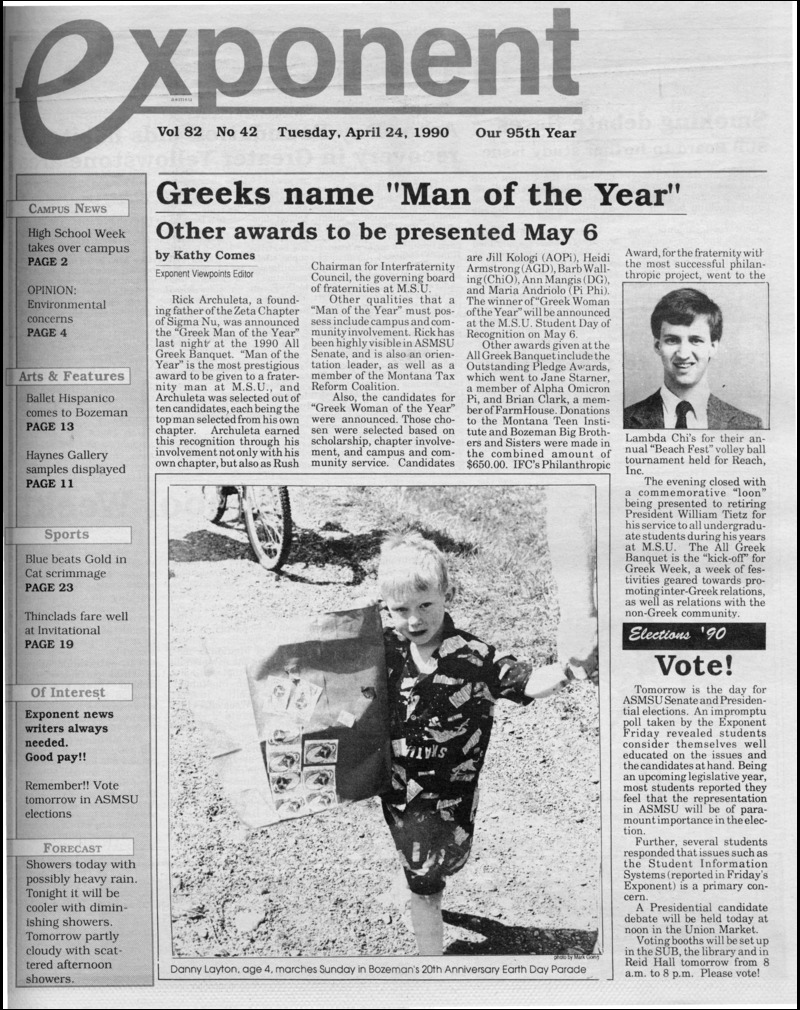 Asmsu Exponent, April 24, 1990