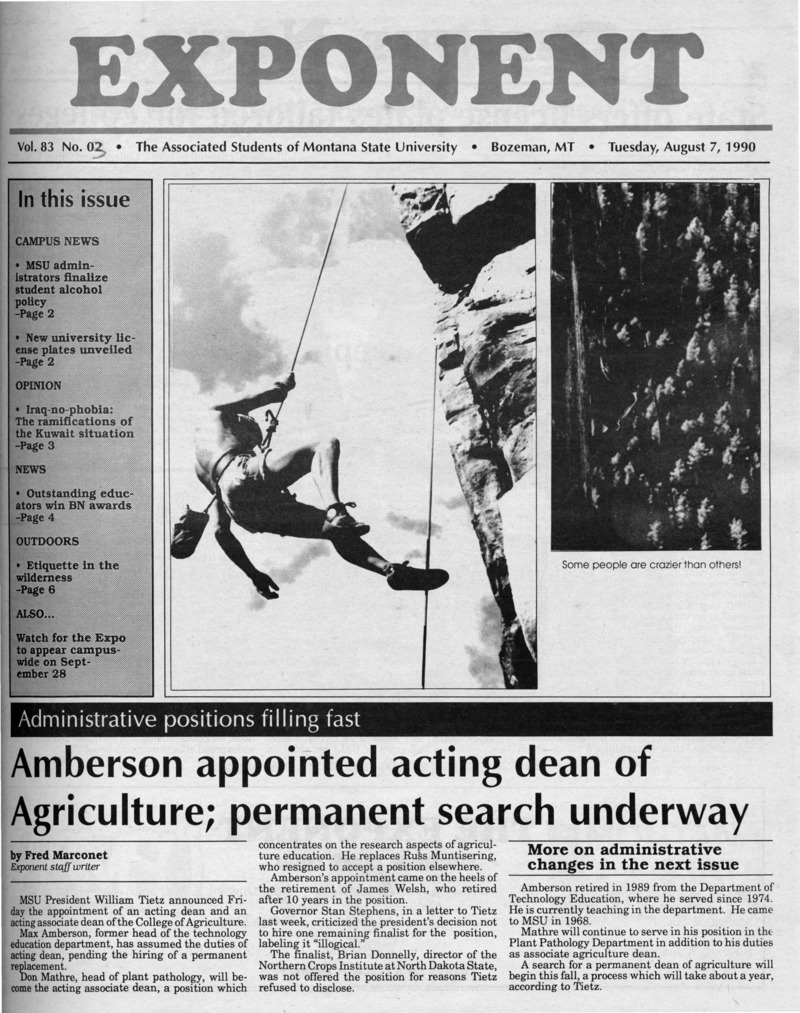 Asmsu Exponent, August 7, 1990