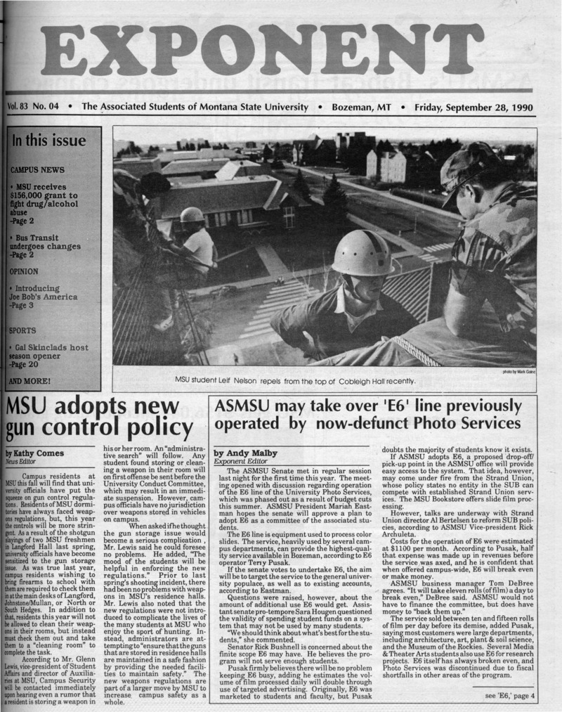 Asmsu Exponent, September 28, 1990