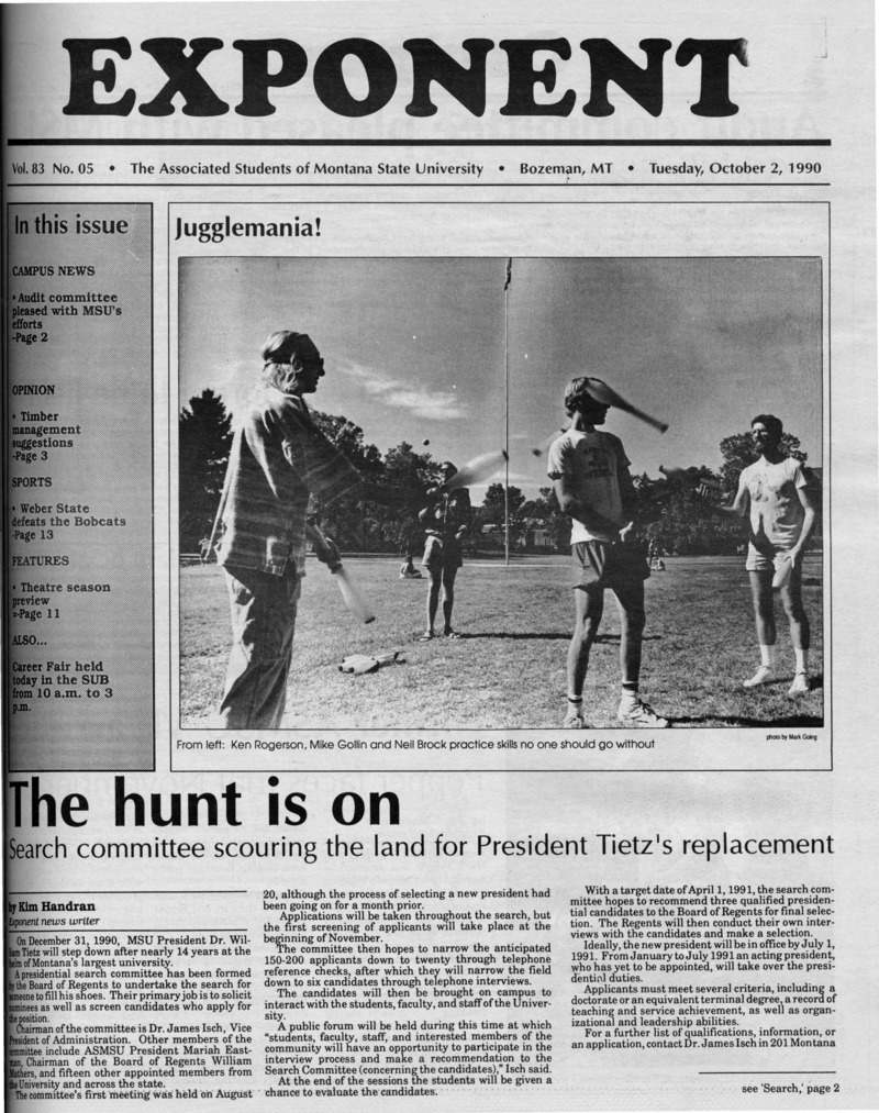 Asmsu Exponent, October 2, 1990