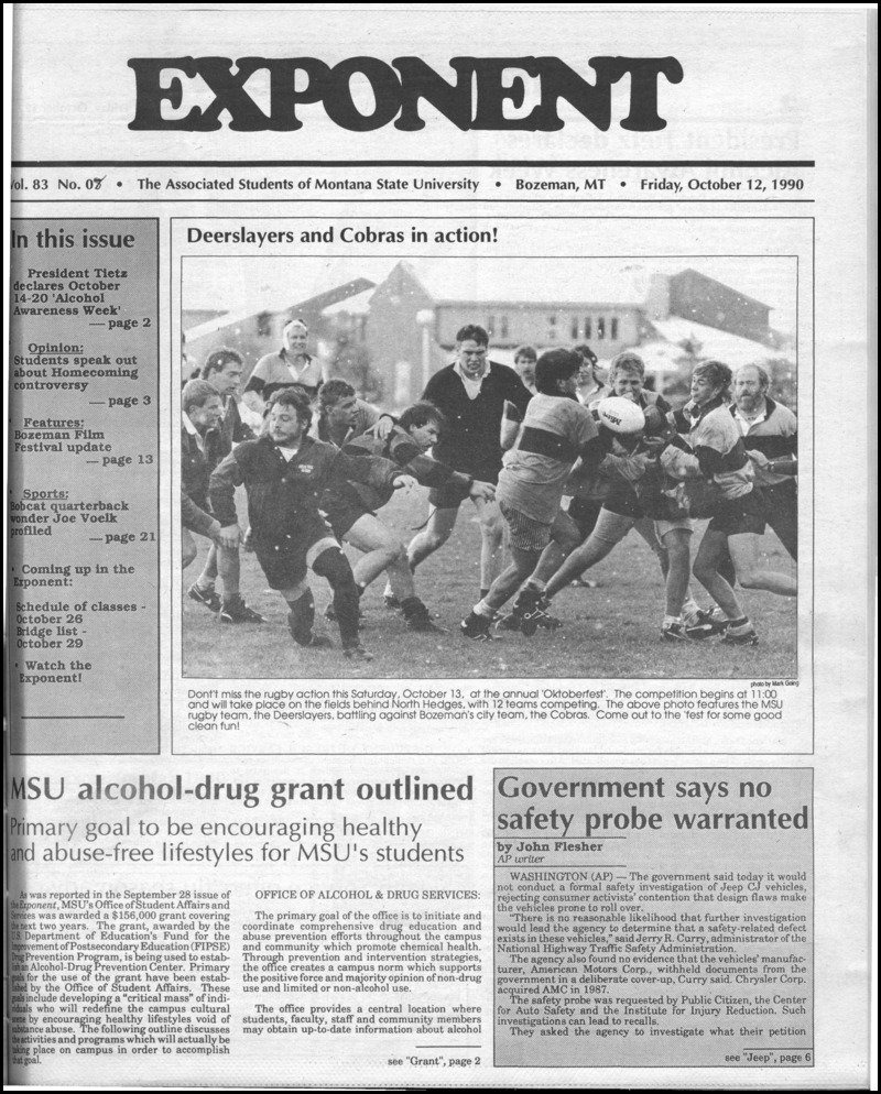 ASMSU Exponent, October 12, 1990