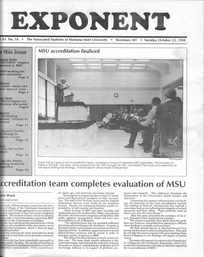 ASMSU Exponent, October 23, 1990