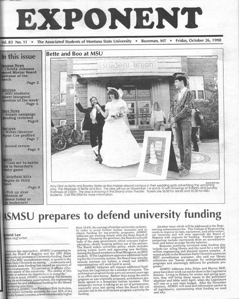 ASMSU Exponent, October 26, 1990
