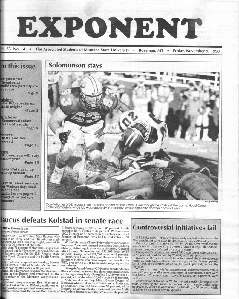 ASMSU Exponent, November 9, 1990