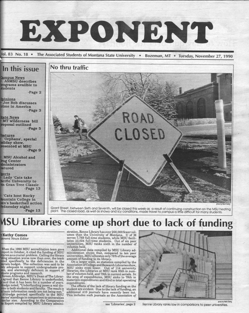 ASMSU Exponent, November 27, 1990