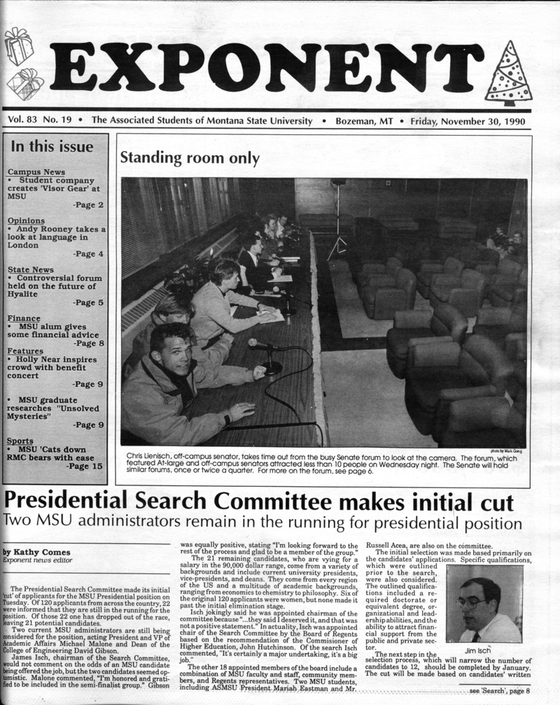 ASMSU Exponent, November 30, 1990
