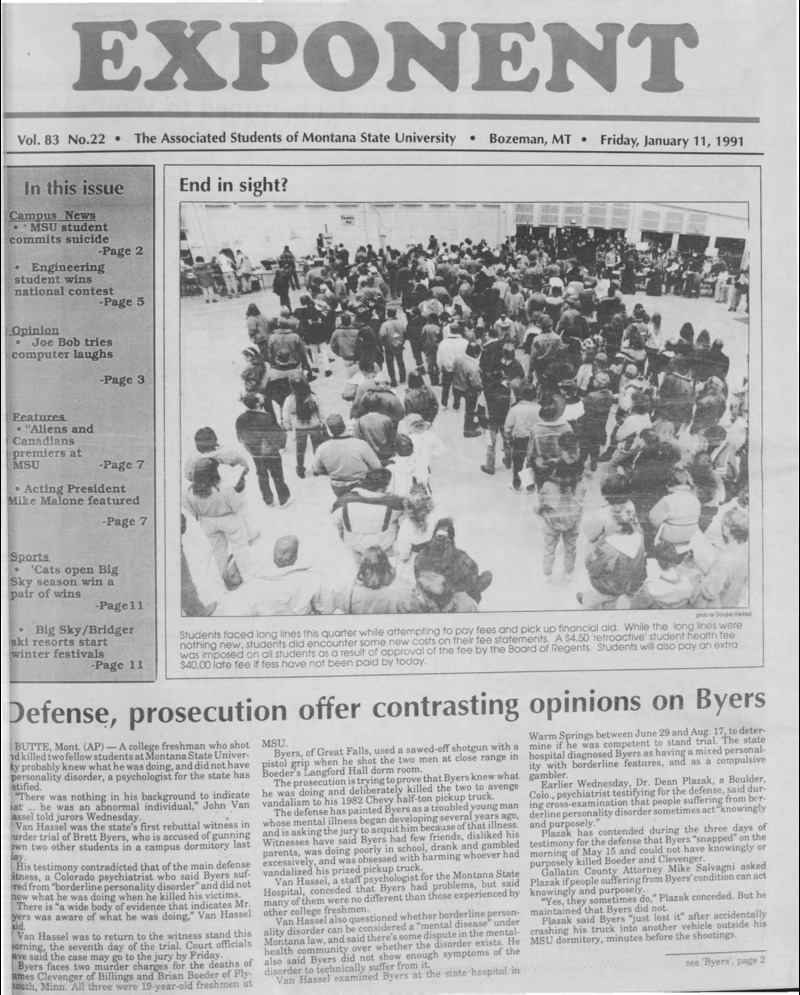 ASMSU Exponent, January 11, 1991