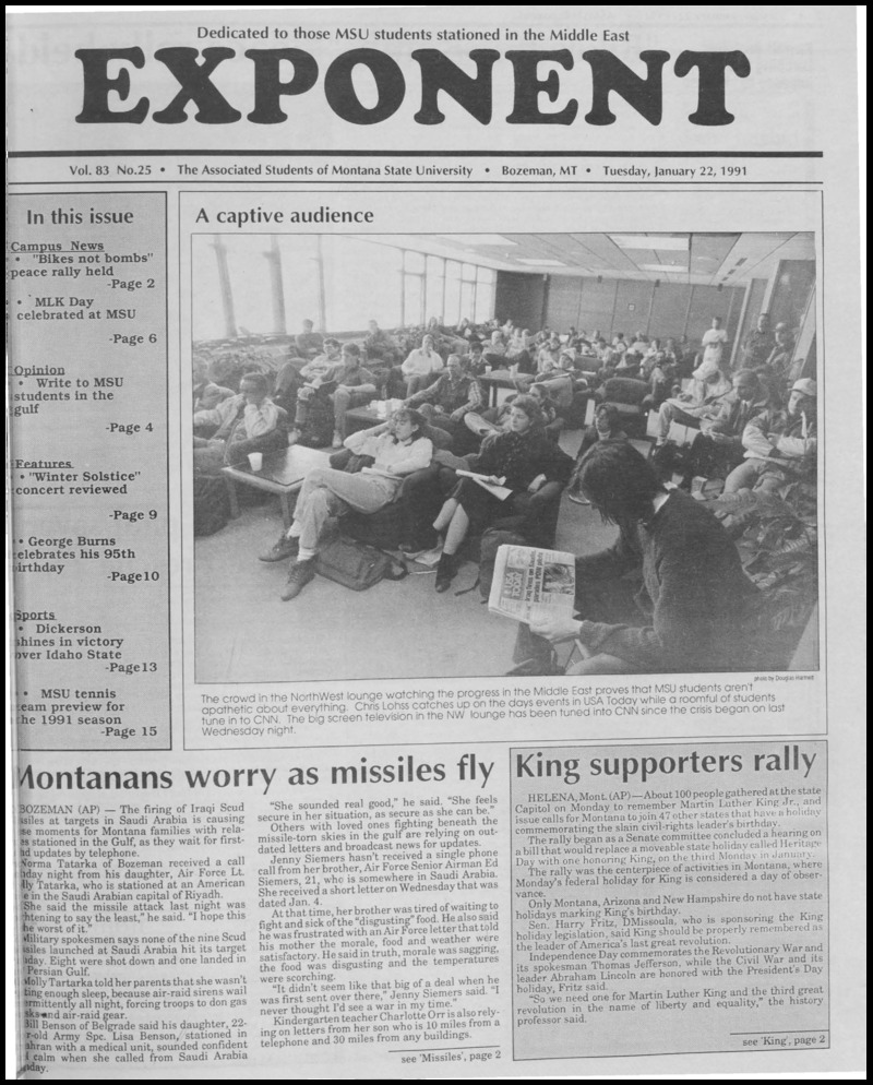 ASMSU Exponent, January 22, 1991