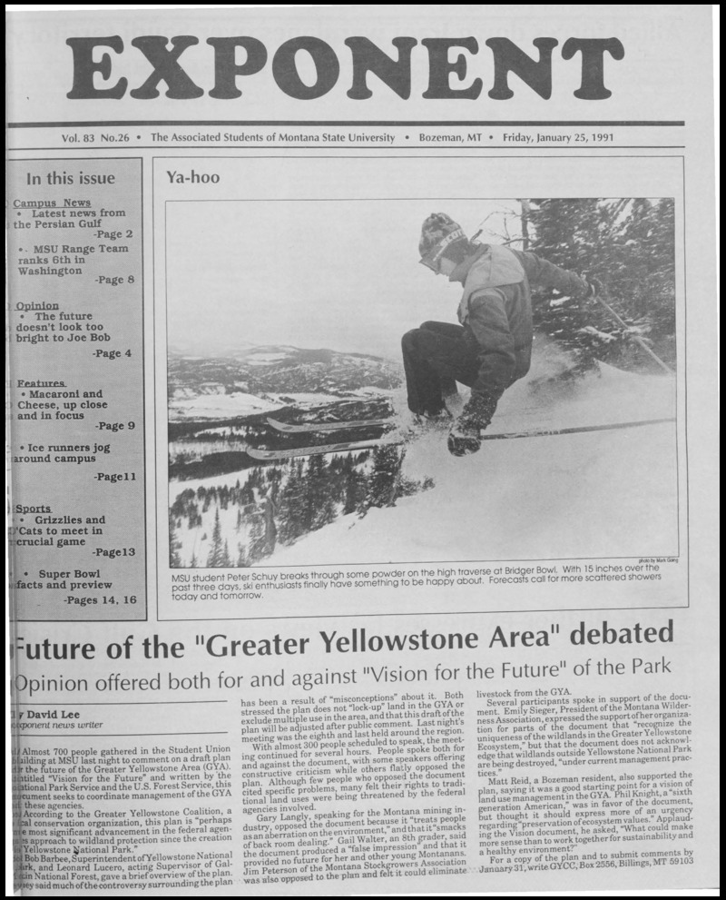ASMSU Exponent, January 25, 1991