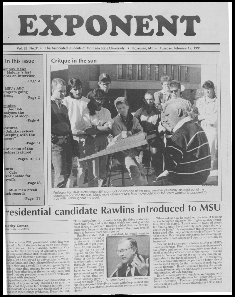 ASMSU Exponent, February 12, 1991