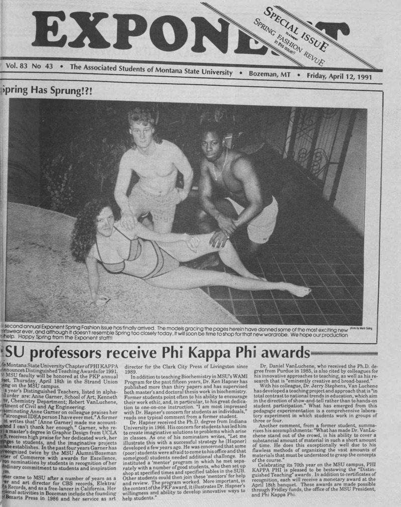ASMSU Exponent, April 12, 1991